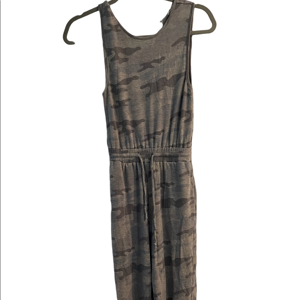Blue Camo Full Length Jumpsuit Casual
